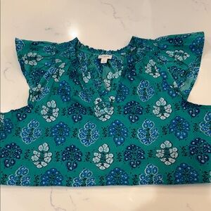 J.Crew Floral Ruffle-Sleeve Top – Women’s Large